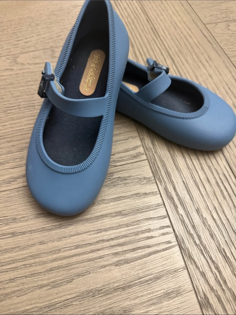 Mini Melissa Dusty Blue Mary Jane Flats for Kids